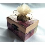 Cutiuta din lemn, inimioara, cu lavanda 8x5.5x4.5 cm - model 4