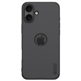 Husa iPhone 16 Plus Nillkin Super Frosted Shield Pro, decupaj sigla, negru
