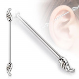 Piercing pentru ureche din oțel cu aripi de &icirc;nger