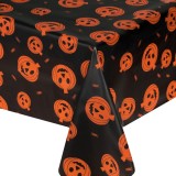 Fata de masa de unica folosinta, Halloween, Neagra cu dovleci portocalii, 178x132 cm, CMCLASS