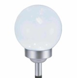 Lampa solara cu 4 LED-uri Hoff, glob, 2 in 1, plastic, H 35 cm, alba, exterior