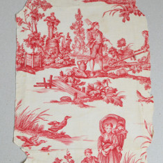 Vechi fragment textil imprimat model rococo