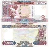 Guineea 5000 Francs 2012, P-38, UNC - Bancnota Strană Africa