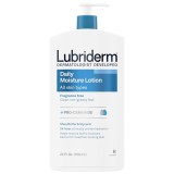 Loțiune de corp Lubriderm Daily Moisture Lotion fără parfum, cu Pro-Ceramide și unt de shea, 709 ml