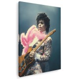 Tablou canvas cantaret Prince in concert, roz, albastru 1215 Tablou canvas pe panza CU RAMA 70x100 cm
