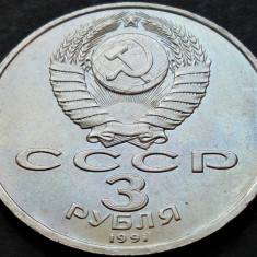 Moneda comemorativa 3 RUBLE - URSS / RUSIA, anul 1991 * cod 2602 - MOSCOVA