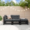VidaXL Set mobilier de grădină, 3 piese, negru, lemn masiv pin 825650