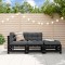 vidaXL Set mobilier de grădină, 3 piese, negru, lemn masiv pin 825650