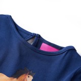 Tricou pentru copii cu m&acirc;neci lungi, bleumarin, 128 14032