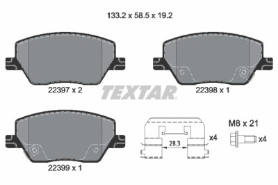 TEXTAR 2239701 Q+ set placute frana,frana disc foto