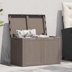 vidaXL Cutie de depozitare pentru grădină, maro, 180L, aspect de lemn din PP