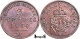 1868 A, 3 Pfenninge - Wilhelm I - Regatul Prusiei, Europa