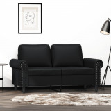 Canapea cu 2 locuri, negru, 120 cm, piele ecologica GartenMobel Dekor, vidaXL