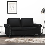 VidaXL Canapea cu 2 locuri, negru, 120 cm, piele ecologică