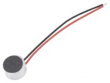 Microfon electret cu frecvență 50-16000Hz, impedanță 2,2k&Omega;, sensibilitate -58dB, dimensiuni &Oslash;6x3,5mm, consum 0,4mA