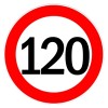 Autocolant limitator viteza 120km/h - &Oslash;13cm Garage AutoRide