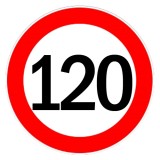 Autocolant limitator viteza 120km/h - &Oslash;13cm Garage AutoRide
