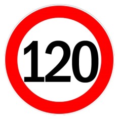 Autocolant limitator viteza 120km/h - &amp;Oslash;13cm Garage AutoRide foto