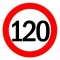 Autocolant limitator viteza 120km/h - &Oslash;13cm Garage AutoRide