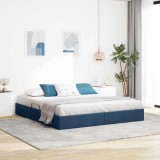 Cumpara ieftin Cadru de pat otoman albastru 180 x 200 cm tesatura