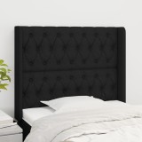 VidaXL Tăblie de pat cu aripioare, negru, 103x16x118/128 cm, textil 3119908