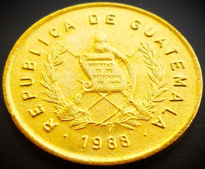 Moneda exotica 1 CENTAVO - GUATEMALA, anul 1988 * cod 2599 = UNC + LUCIU BATERE