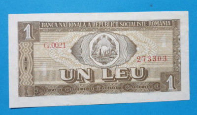 Bancnota 1 Leu 1966 - Ceausescu - perioada socialista - seria 3303 la final foto
