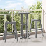 vidaXL Set bar de grădină 3 pcs Gri deschis HDPE