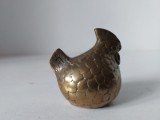 Figurina vintage de bronz, gaina, anii 60, Mid Century, 5x5cm, miniatura