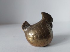 Figurina vintage de bronz, gaina, anii 60, Mid Century, 5x5cm, miniatura