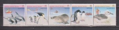 TERITORIILE ANTARTICE AUSTRALIA FAUNA POLARA MI. 79-83 MNH foto