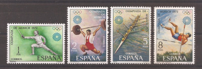 Spania 1972 - Jocurile Olimpice - Munchen, Germania, MNH foto