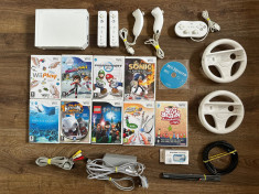 Set Wii modat HDMI+130 jocuri+2 manete+2 volane sonic,,Mario, sports foto