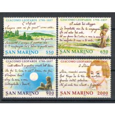 San Marino 1998 Mi 1770/73 - 200 de ani de la nasterea lui Giacomo Leopardi