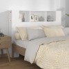 Tablie pat cu dulap Gossi, alb, 140x18.5x104.5 cm, lemn compozit, 5 compartimente, montaj inclus
