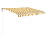 Cumpara ieftin Copertina retractabila manual, galben si alb, 350x250 cm