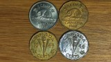 SUPEROFERTA ! Canada - set toate 4 monede 5 cents din perioada WWII - 1937-1944 - George VI - 1937 cu punct dupa data, greu de gasit !