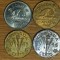 SUPEROFERTA ! Canada - set toate 4 monede 5 cents din perioada WWII - 1937-1944 - George VI - 1937 cu punct dupa data, greu de gasit !