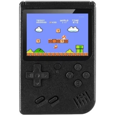 Consola Game Box, Micro-USB, Multiplayer, portabila, cu 400 de jocuri, retro, negru foto