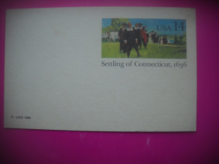 HOPCT 8005 SETTLING OF CONNECTICUT 1636 -SUA-AMERICA DE NORD -NECIRCULAT-PATRIOT A