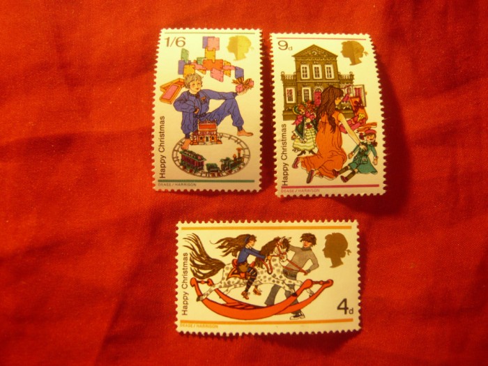 Serie Marea Britanie 1968 - Craciunul , Jocuri copii , 3 valori