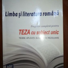 Limba si literatura romana pregatire completa pentru teza cu subiect unic- A. Costache, A. Carstocea