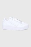 adidas Originals ghete de piele Forum Bold culoarea alb FY9042