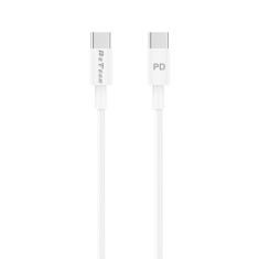 Cablu Date/ Incarcare usb Tip C, Detech, 1m, type-c tata, alb