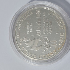 Moneda argint 1 dolar 1996-P caiac canoe Atlanta USA(24)