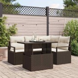 Cumpara ieftin Set de canapele pentru grădină 5 pcs Maro Rattan poli