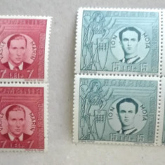 TIMBRE ROMÂNIA LP 142III/1940 VASILE MARIN SI ION MOTA BL. DE 4 TIMBRE MNH