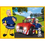 Puzzle 4 in 1 - Pompierul Sam - Curajosul Sam | Trefl