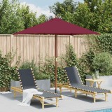 VidaXL Umbrelă de soare de exterior, st&acirc;lp lemn, 150x200 cm roșu bordo