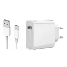 Incarcator retea Super Fast Charger pentru Xiaomi 33W si cablu date usb c, 1m, Alb